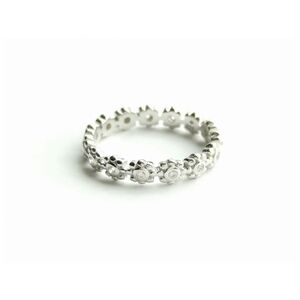 Sterling silver cz forget me not eternity band ring Size 7